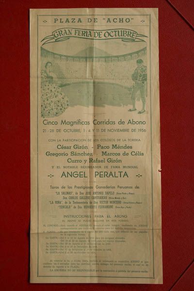 Cartel de toros de Acho