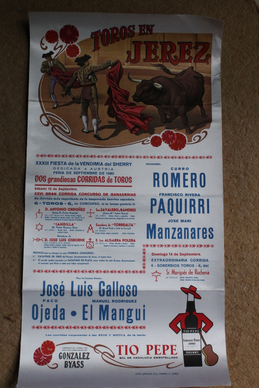 Cartel de toros de Jerez. XXXIII Fiesta de la Vendimia. 13 y 14 de septiembre de 1980.
