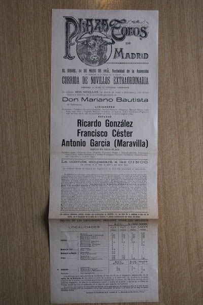 Cartel de toros de Madrid.