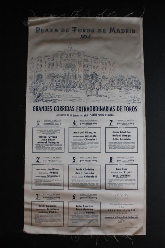 Cartel de toros de Madrid. San Isidro 1954.