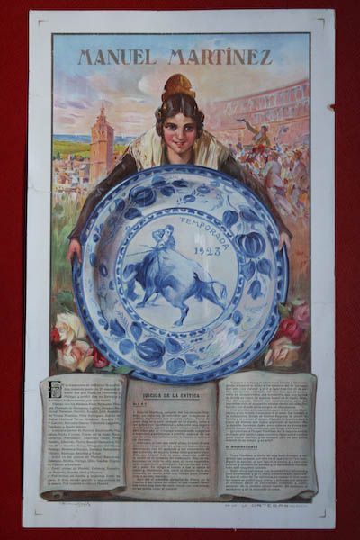 Cartel de toros en papel