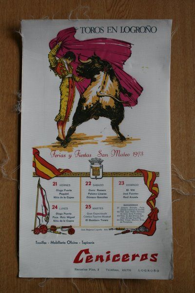 Cartel de toros de Logroño. Ferias y Fiestas San Mateo 1973.