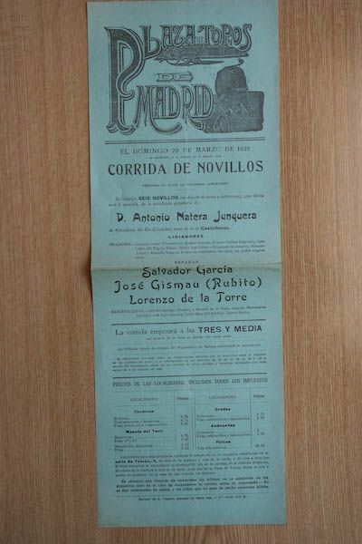Cartel de toros de Madrid.