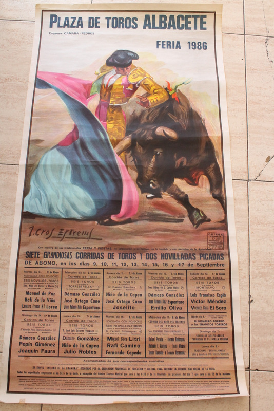 Cartel de toros de Albacete. Feria 1986. 9, 10, 11, 12, 13, 14, 15, 16 y 17 de septiembre.