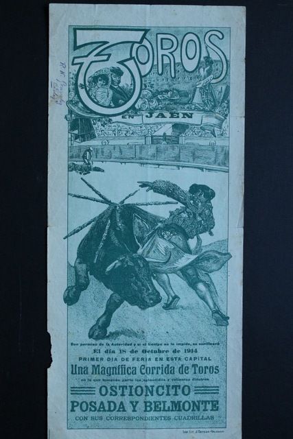 Cartel de toros de Jaén. 18 de octubre de 1914.
