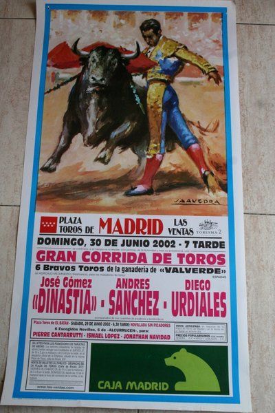 Cartel de toros de Madrid. 30 de junio de 2002. 