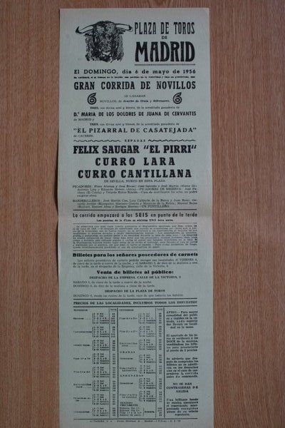 Cartel de toros de Madrid.