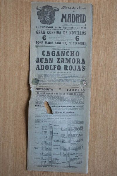 Cartel de toros de Madrid.