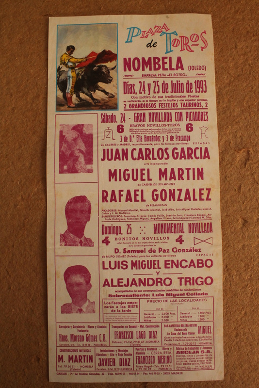 Cartel de toros de Nombela. 24 y 25 de julio de 1993.