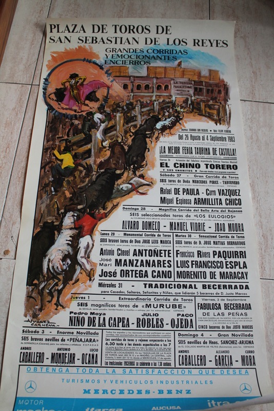 Cartel de toros de San Sebastián de los Reyes. Del 26 de agosto al 4 de septiembre de 1983. 