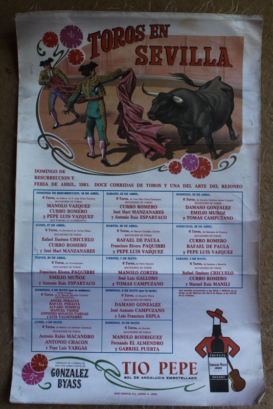 Cartel de toros de Sevilla. Feria de Abril. 19 de abril al 2 de mayo de 1981.
