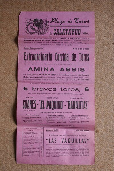 Cartel de toros de 15 de agosto de 1967. 
