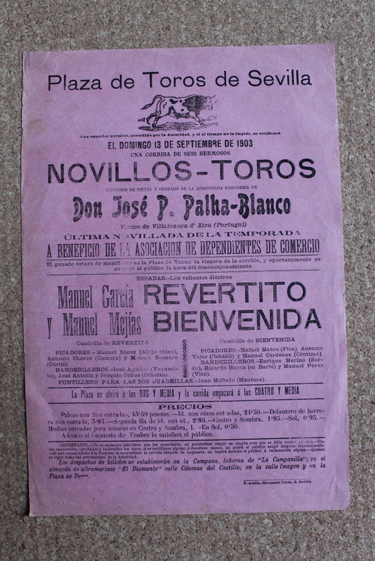 Cartel de toros de  Sevilla. 13 de septiembre de 1903. 