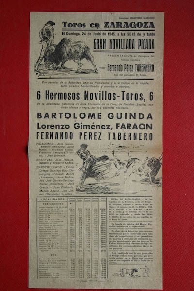 Cartel de toros de Zaragoza