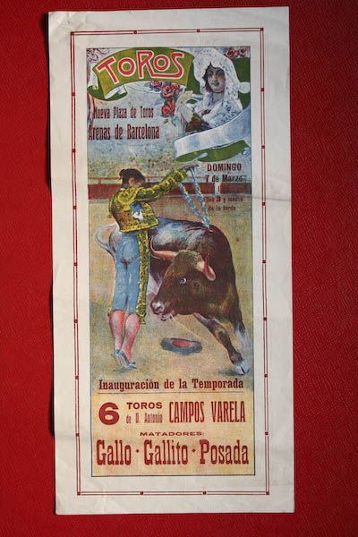 Cartel de toros de Arenas de Barcelona