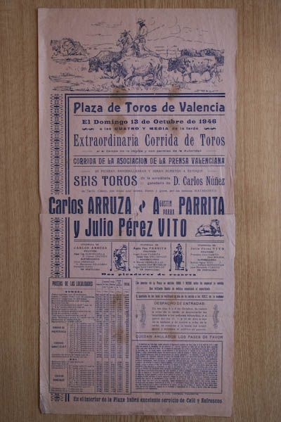Cartel de toros de Valencia.
