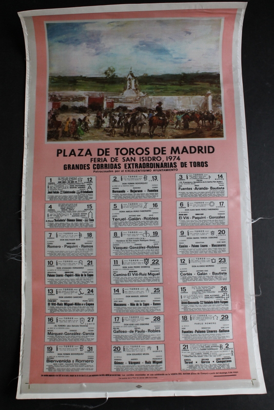 Cartel de toros de Madrid. San Isidro 1974.