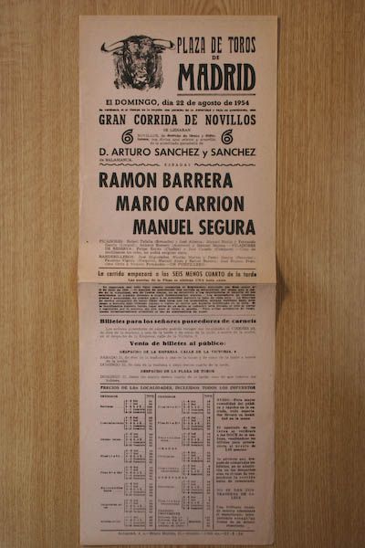Cartel de toros de Madrid.
