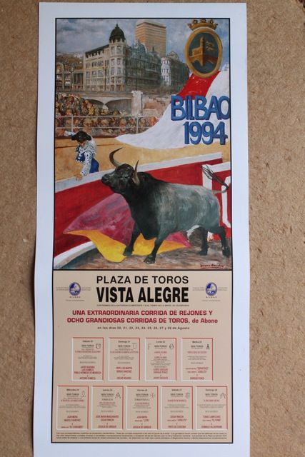 Cartel de toros de Bilbao 1994. Plaza de Toros de Vista Alegre. Días 20 al 28 de agosto de 1994. 