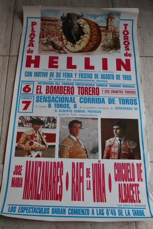 Cartel de toros de Hellín. 6 y 7 de agosto de 1988.
