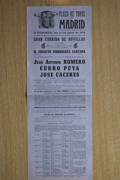 Cartel de toros de Madrid.