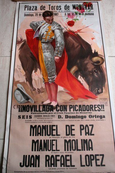 Cartel de toros de Monóvar. 25 de enero de 1987.