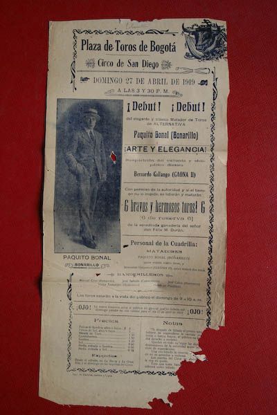 Cartel de toros de Bogotá