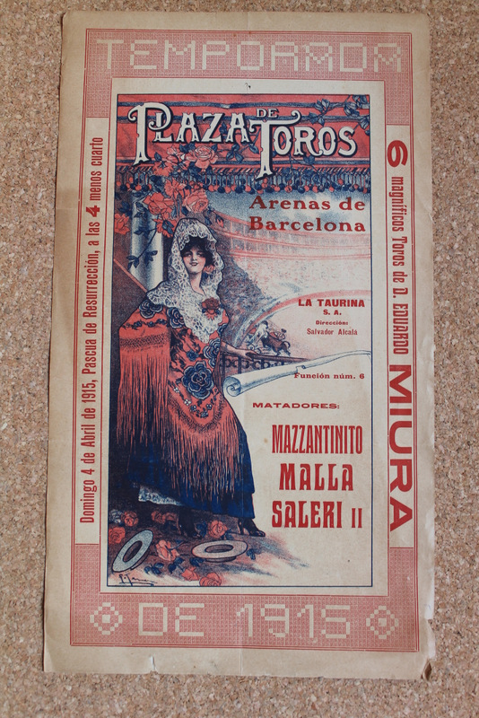 Cartel de toros de Barcelona. 4 de abril de 1915.