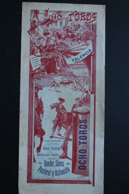 Cartel de toros de Valencia. 29 de julio de 1909. 
