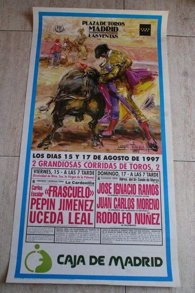 Cartel de toros de Madrid. 15 y 17 de agosto de 1997. 