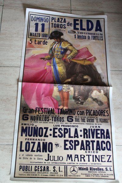 Cartel de toros de Elda. 11 de marzo de 1990. 