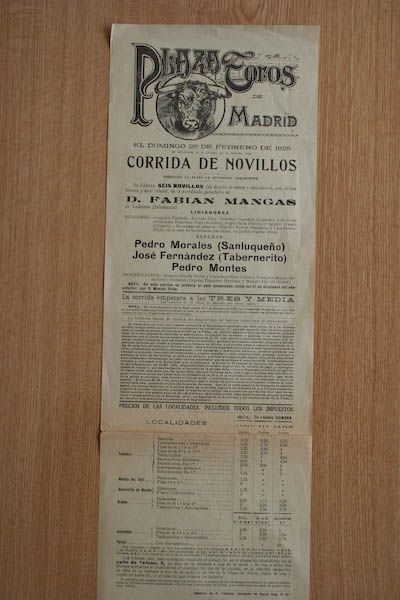 Cartel de toros de Madrid.