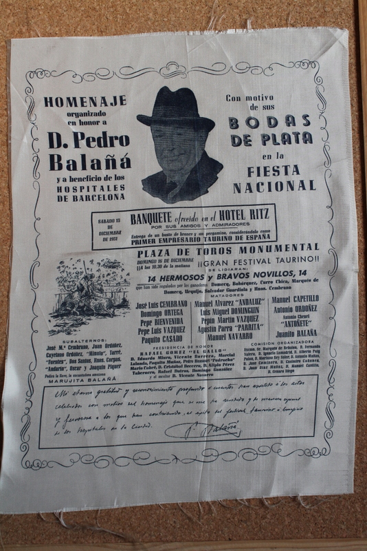 Cartel de toros de Barcelona. 16 de diciembre de 1951. Homenaje a D. Pedro Balañá.