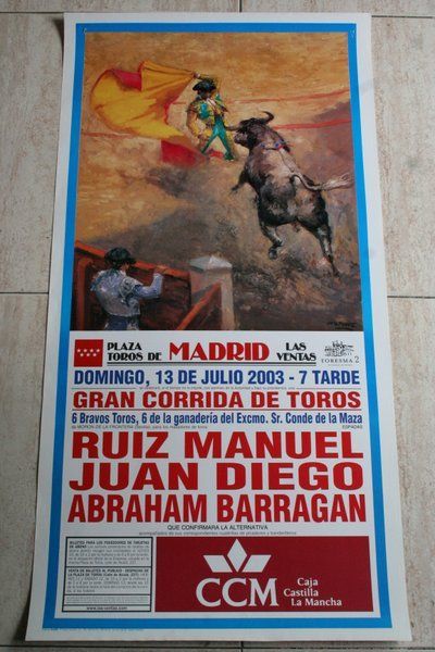 Cartel de toros de Madrid. 13 de julio de 2003. 
