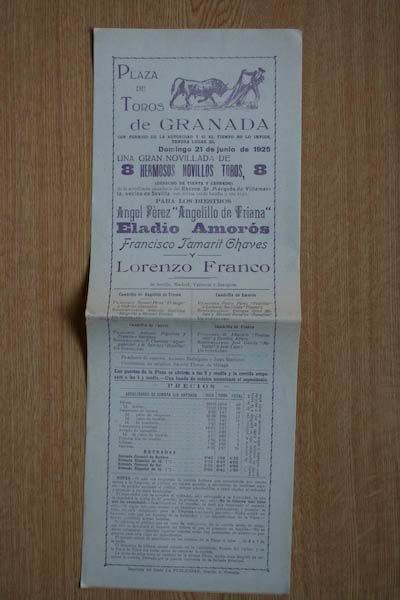 Cartel de toros de Granada.