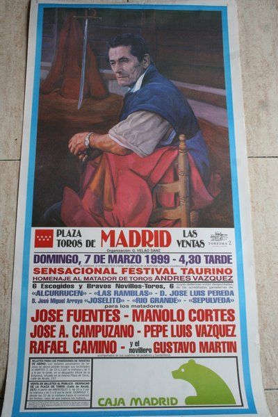Cartel de toros deMadrid. Las Ventas. 7 de marzo de 1999. 