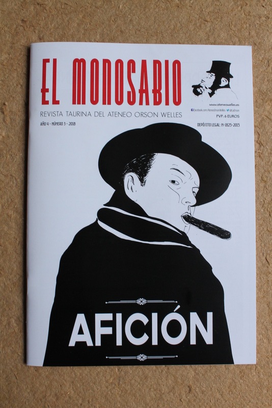 El Monosabio. Revista taurina del Ateneo Orson Welles. Año 4. Número 3. 2018.