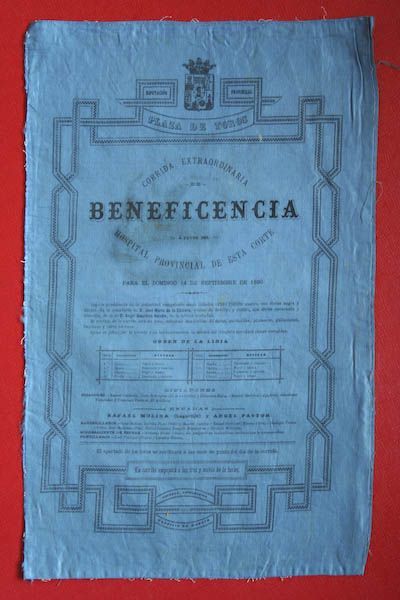 Cartel de toros de Madrid en seda