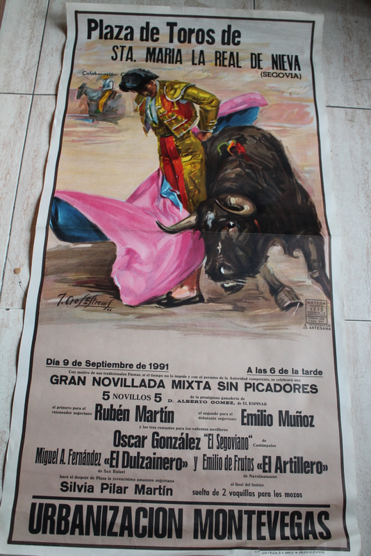 Cartel de toros de Santa María Real de Nieva. 9 de septiembre de 1991.
