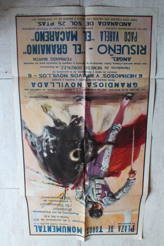 Cartel de toros de Barcelona. 7 de noviembre de 1971.