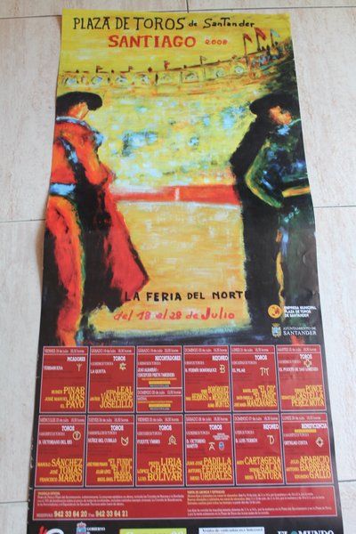 Cartel de toros de Santander. Santiago 2008. La Feria del Norte.