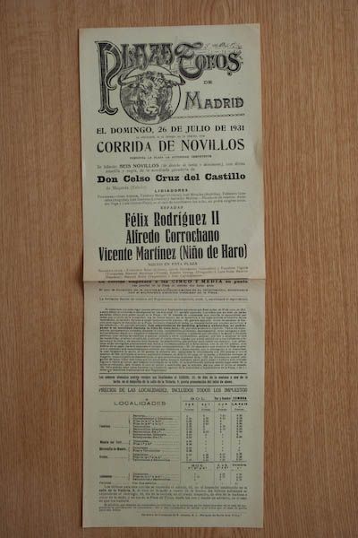 Cartel de toros de Madrid.