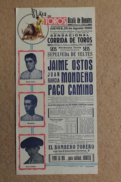 Caryel de toros de Alcalá de Henares. 25 de agosto de 1960.