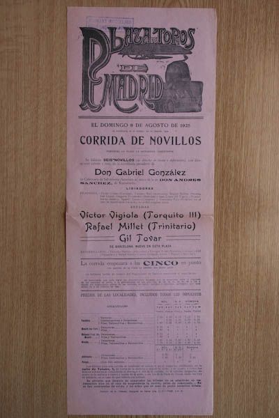 Cartel de toros de Madrid.