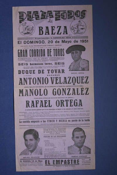 Cartel de toros de Baeza