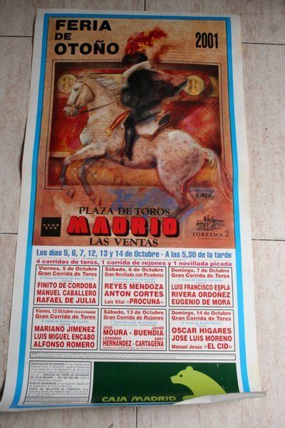 Cartel de toros de Madrid. Feria Otoño 2001.