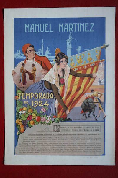 Cartel de toros en papel