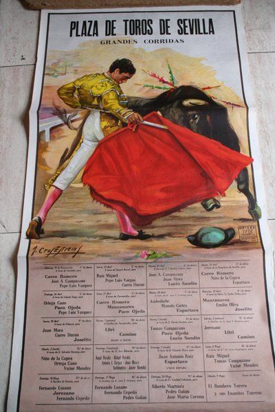Cartel de toros de Sevilla. Grandes corridas 19 de abril al 9 de mayo de 1987.