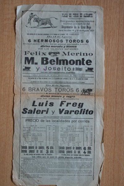 Cartel de toros de Alicante.