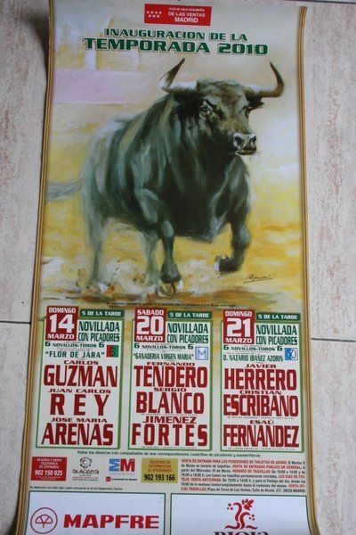 Cartel de toros de Madrid. Inauguración de la temporada 2010. 